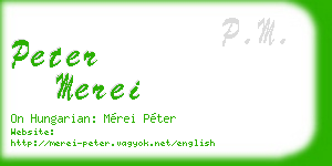 peter merei business card